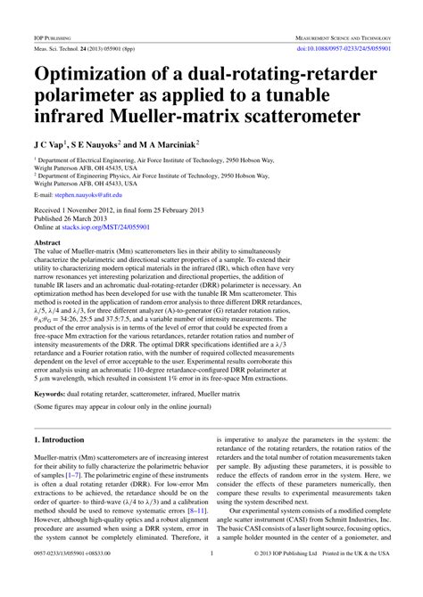 mueller matrix dual-rotating retarder polarimeter|Optimization of a dual.